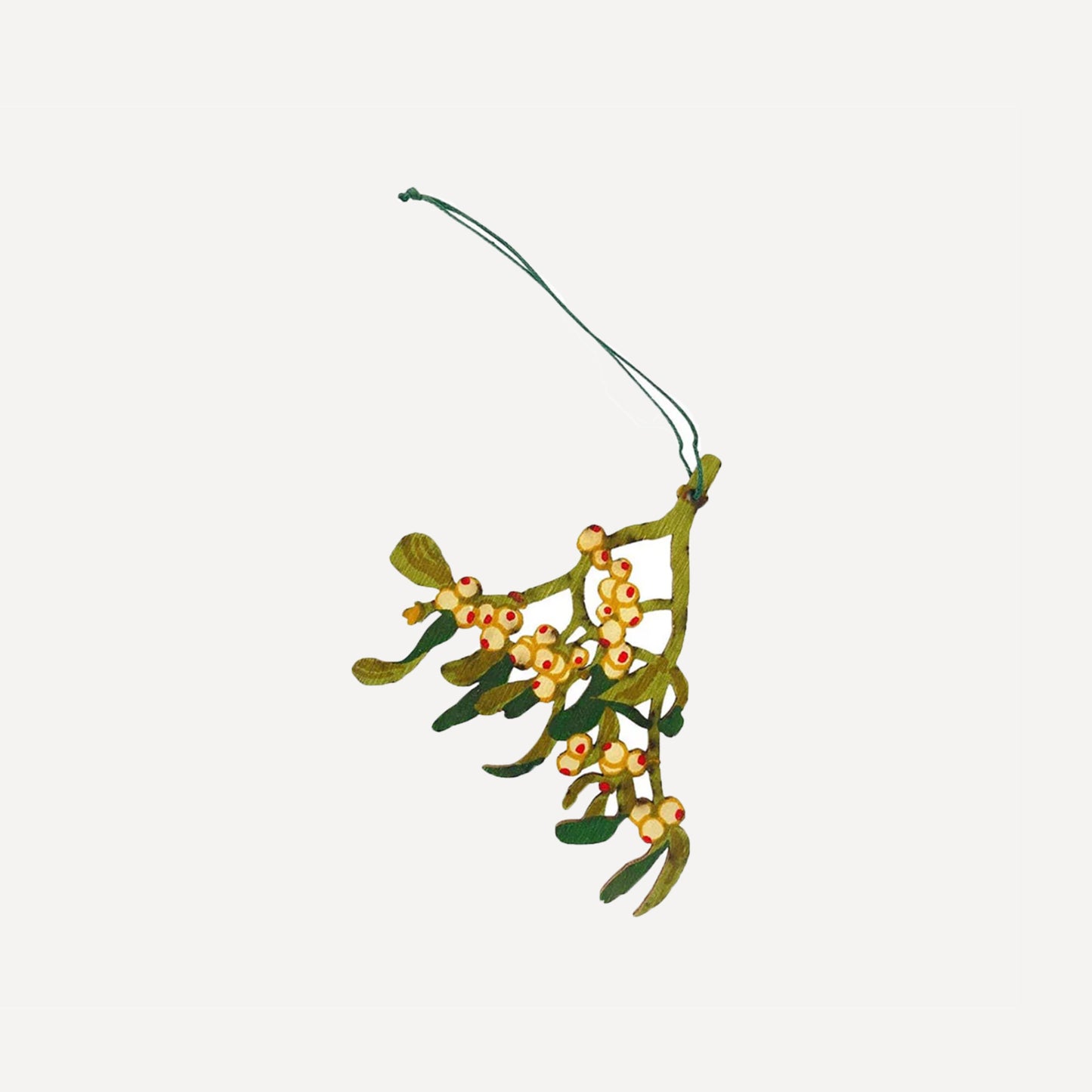 Mistletoe Wooden Ornament