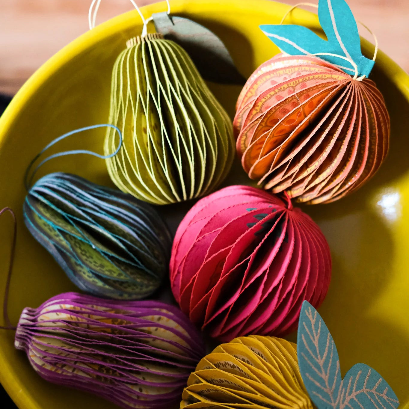 Orange Honeycomb Ornament