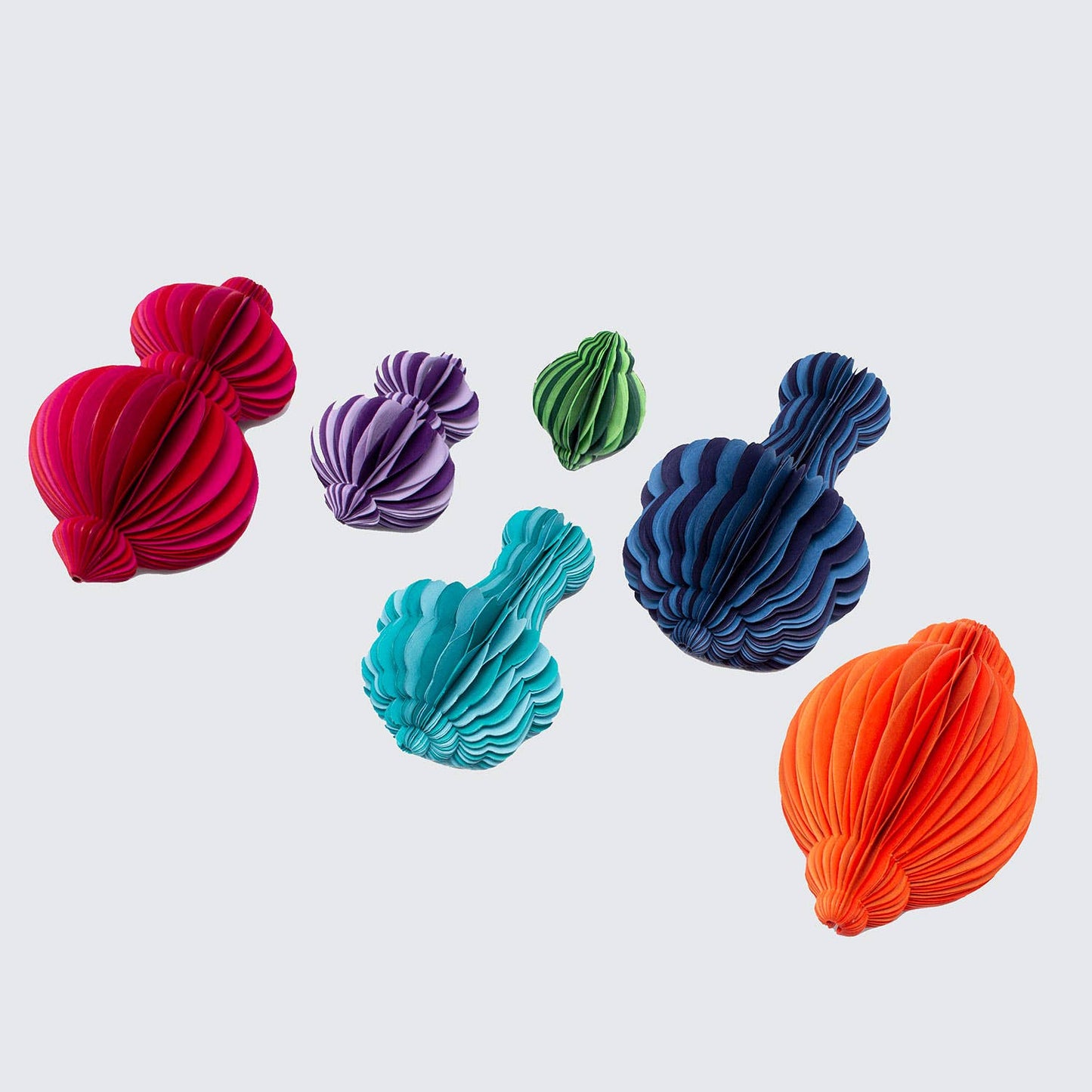 Indian Recycled Paper Fold-Away Bauble Decoration: Magenta