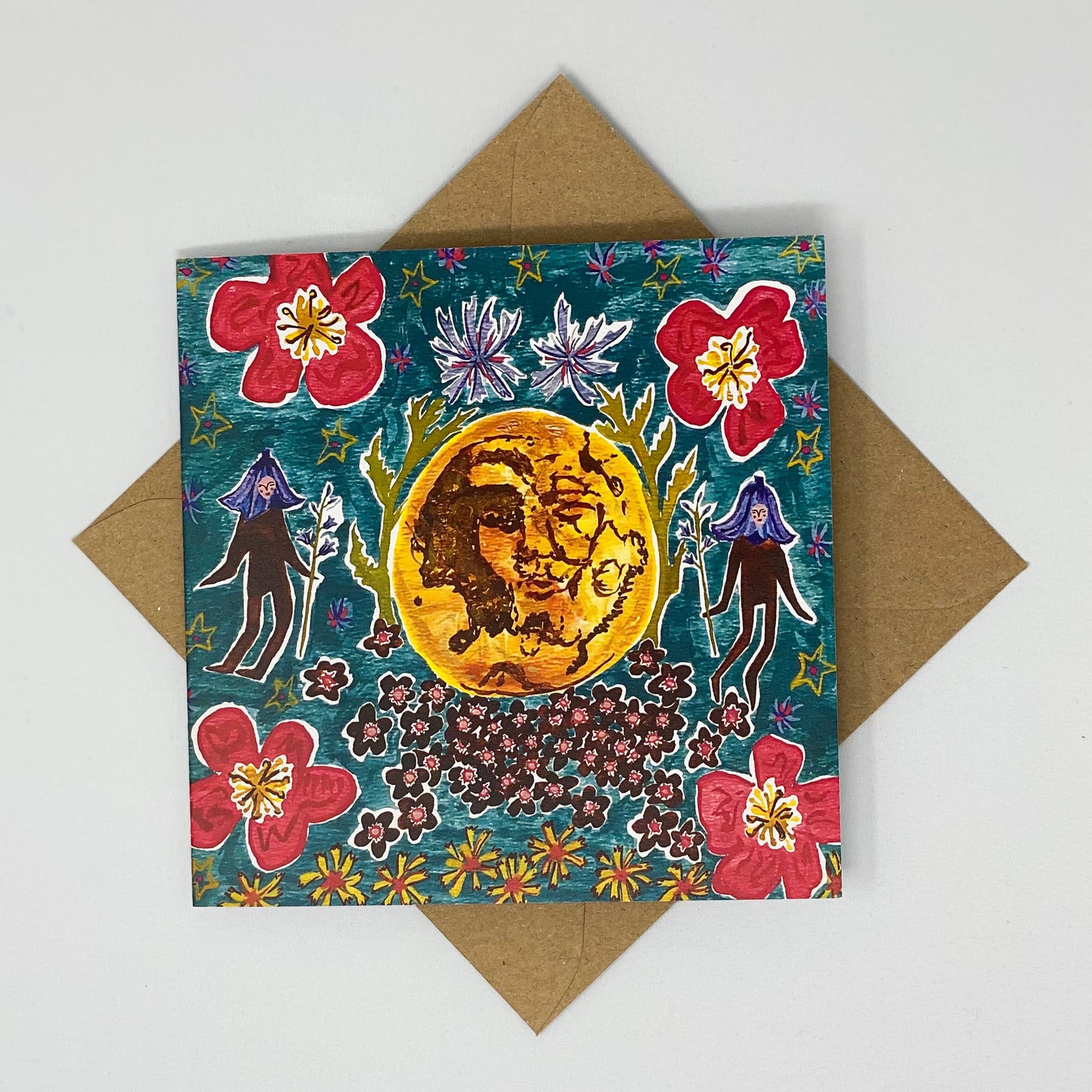 Flower Dance Greetings Card by Joy Rooney