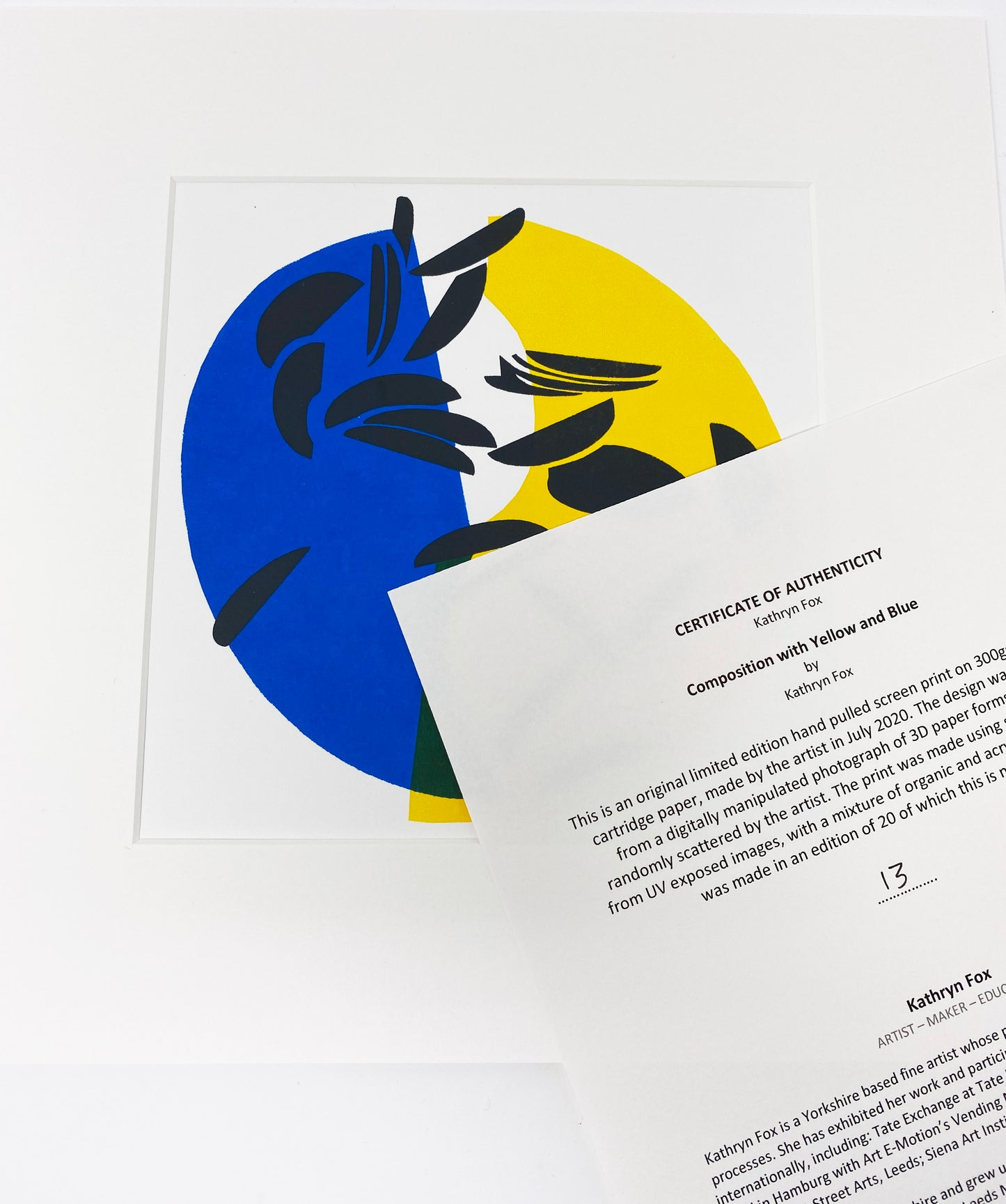 Composition with Yellow & Blue by Kathryn Fox