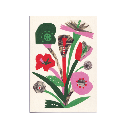 Flower Collage Greetings Card