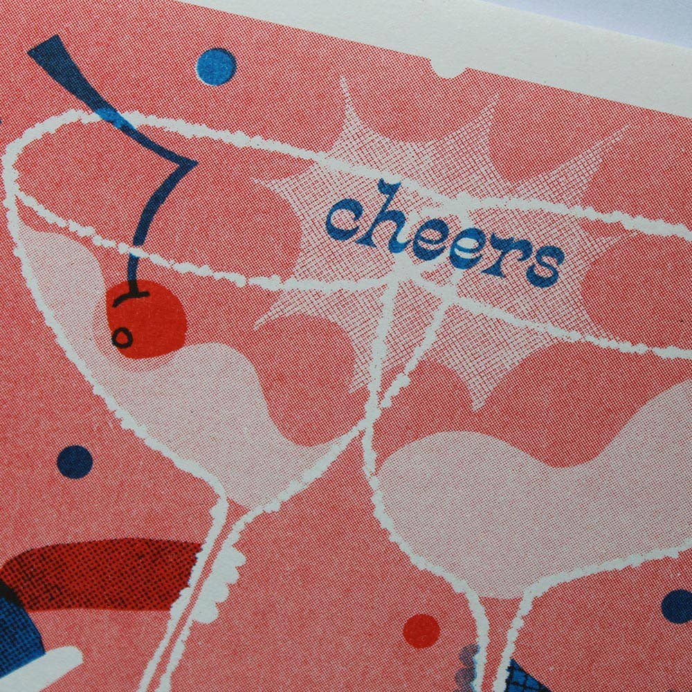 Cheers Riso Greetings Card 