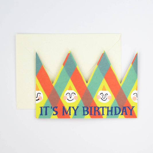 Its My Birthday Party Hat Greetings Card