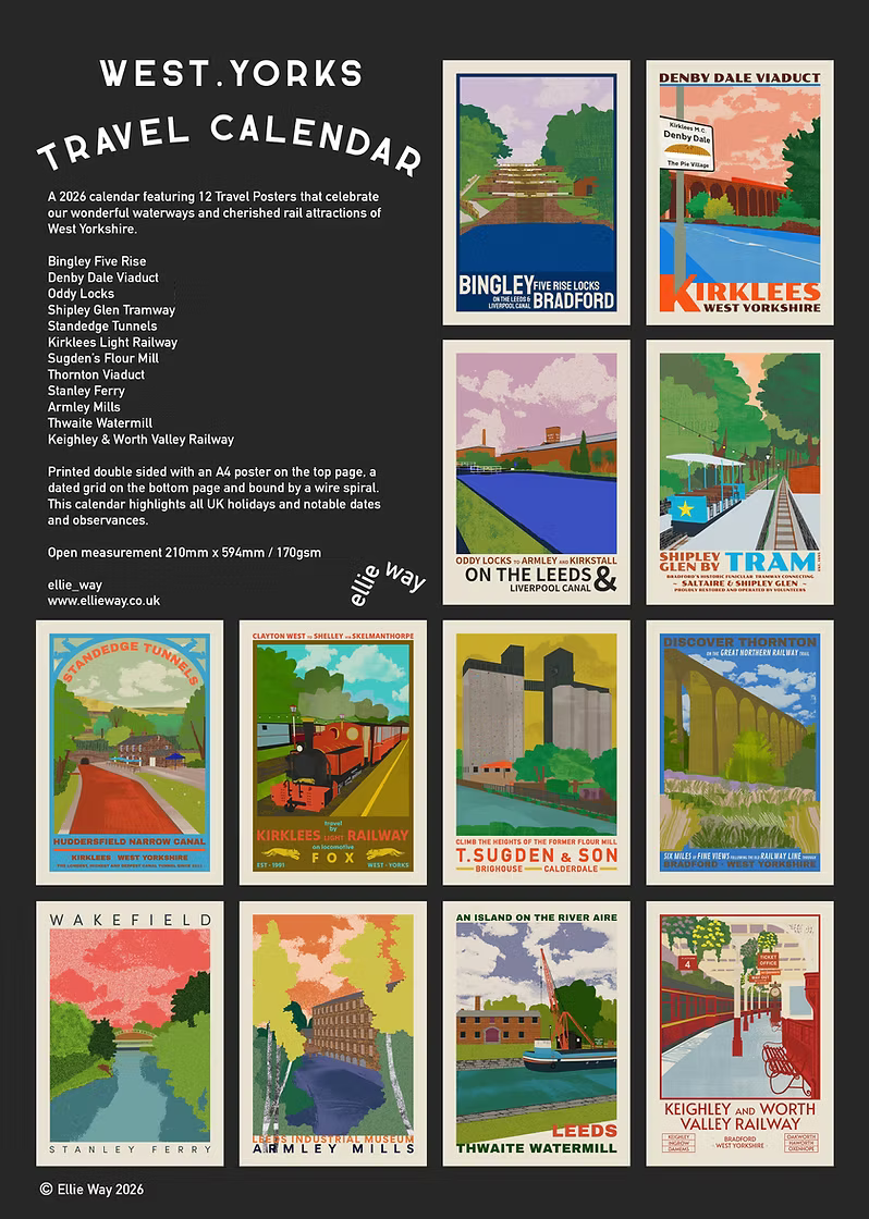 West Yorkshire Travel Calendar 2026 Tracks & Towpaths