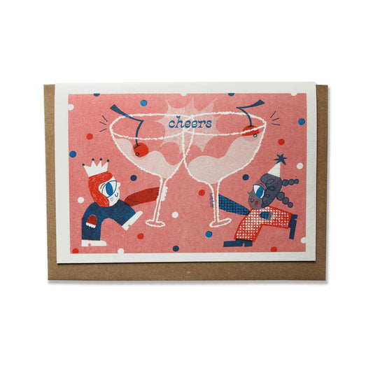 Cheers Riso Greetings Card 