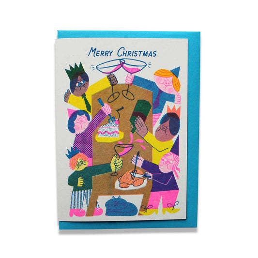 Christmas Dinner Riso Greetings Card 