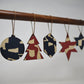 Reversible Wooden Tree Ornament in Red and Blue by Sophie Amelia