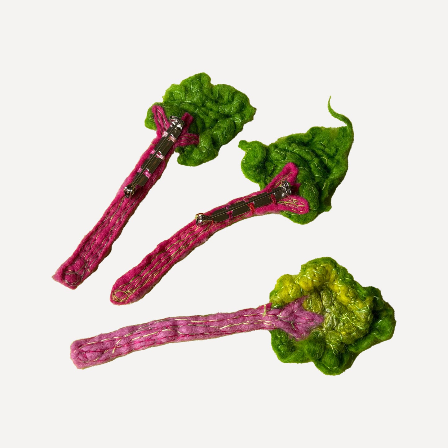 Rhubarb Brooch by Helen Riddle