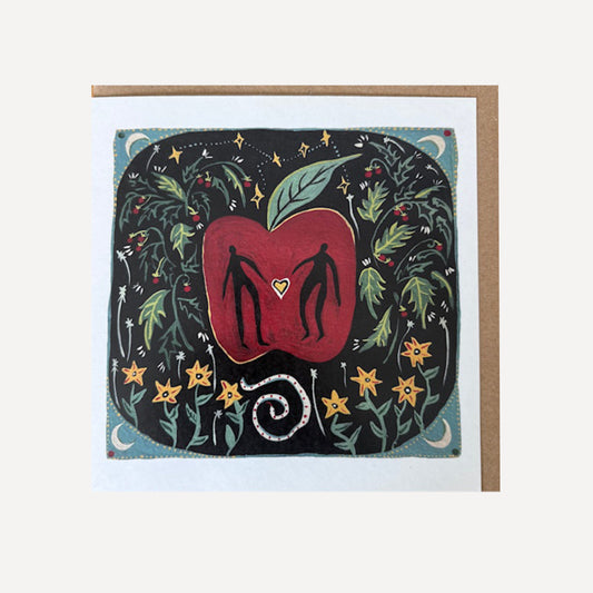 Forbidden Fruit Greetings Card by Joy Rooney