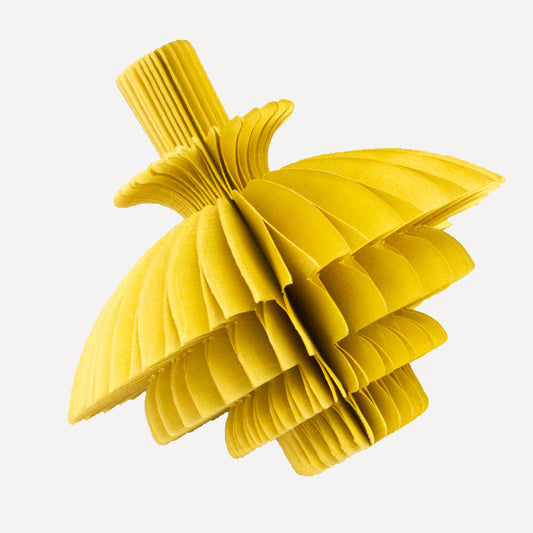 Indian Recycled Paper Fold-Away Bauble Decoration: Mustard