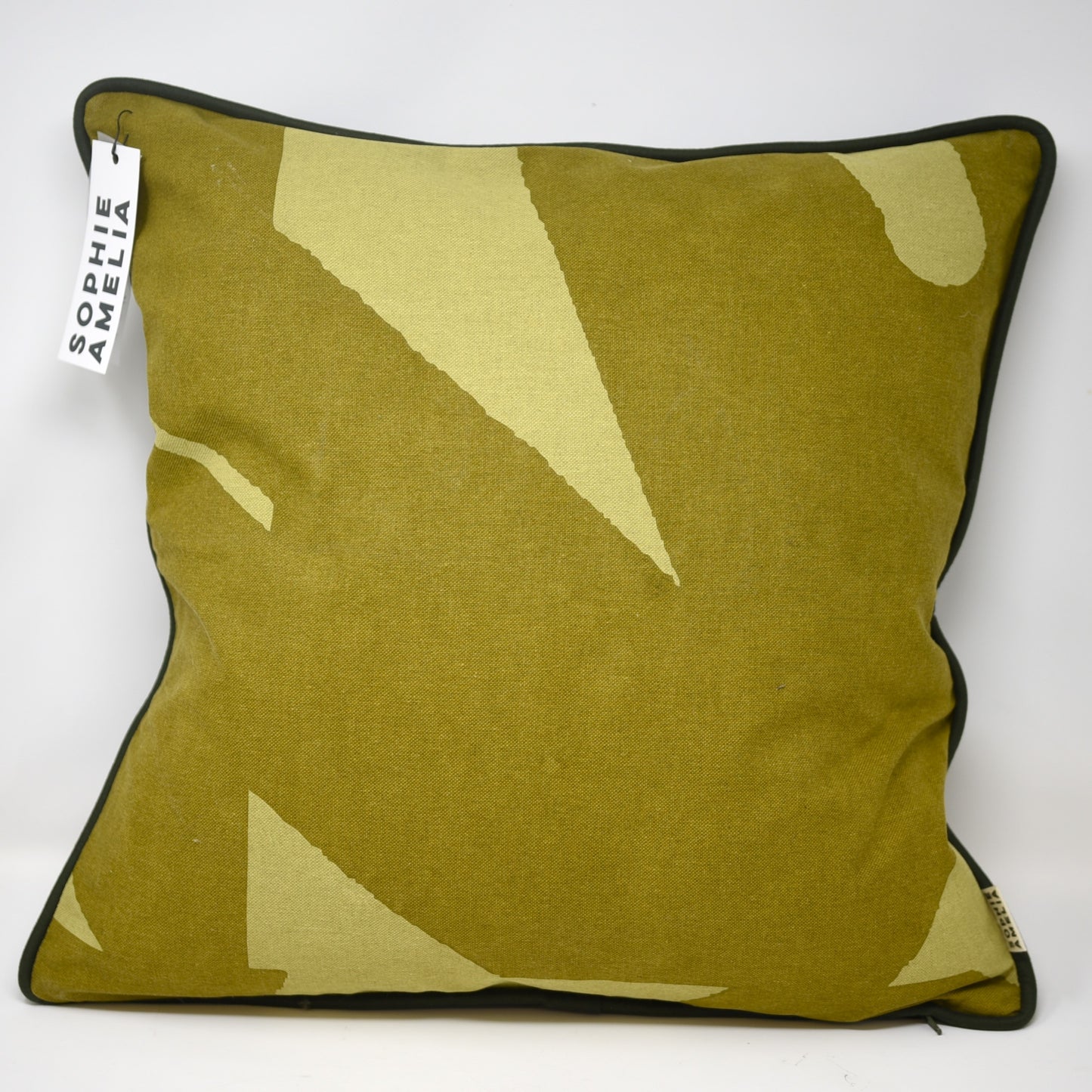 Yellow & Green Screen Printed Cushion by Sophie Amelia Design