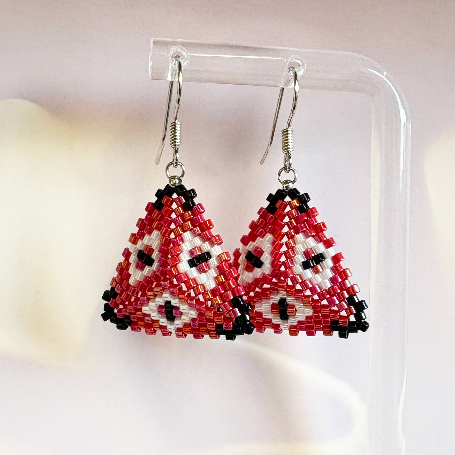 Ukranian Print Miyuki Bead Hook Earrings