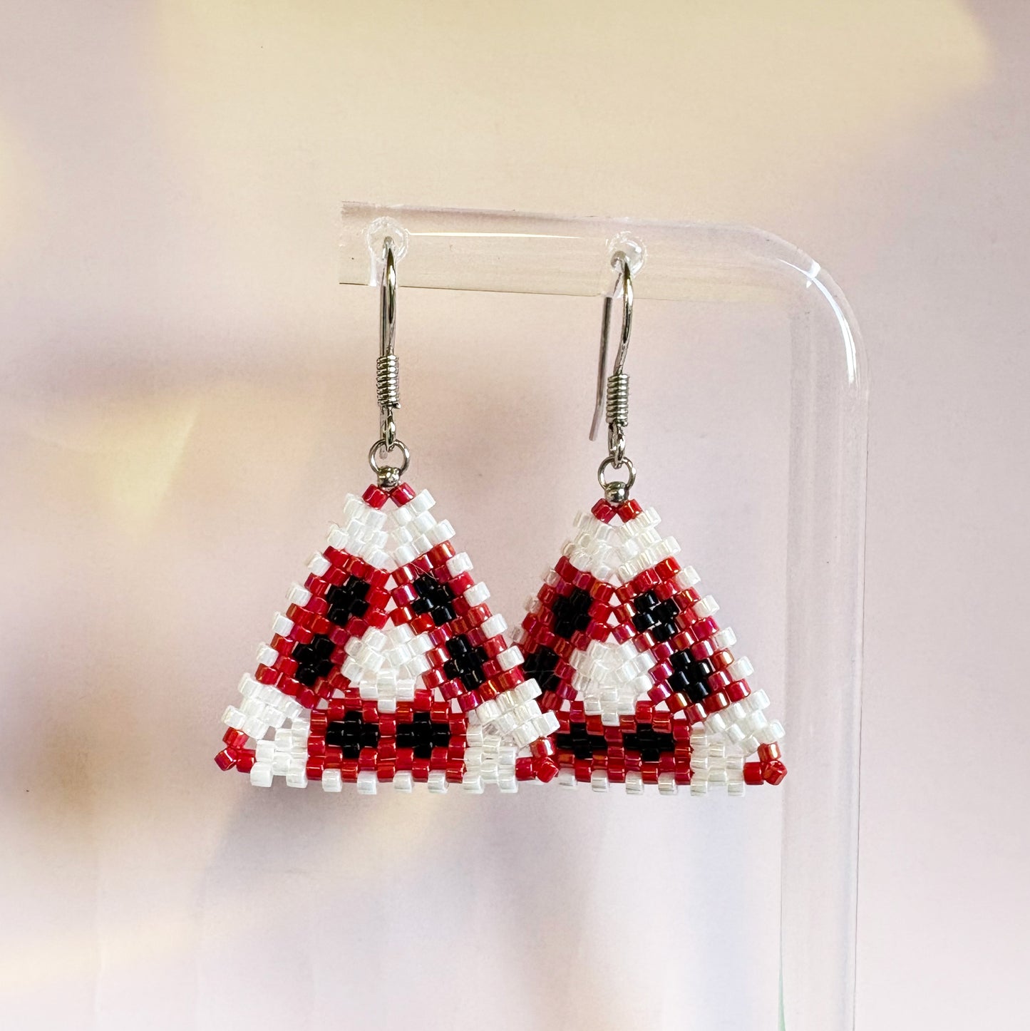 Ukranian Print Miyuki Bead Hook Earrings