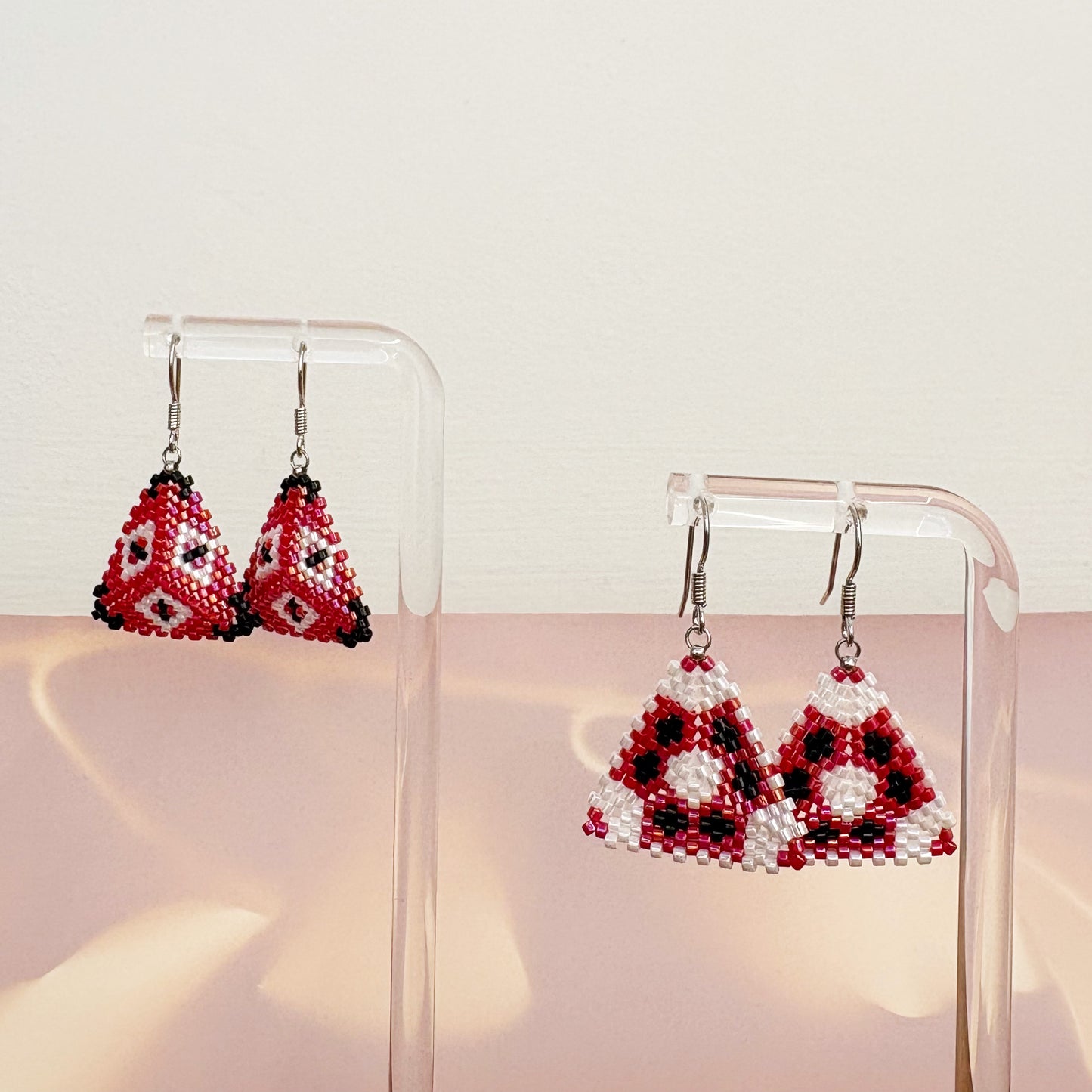 Ukranian Print Miyuki Bead Hook Earrings