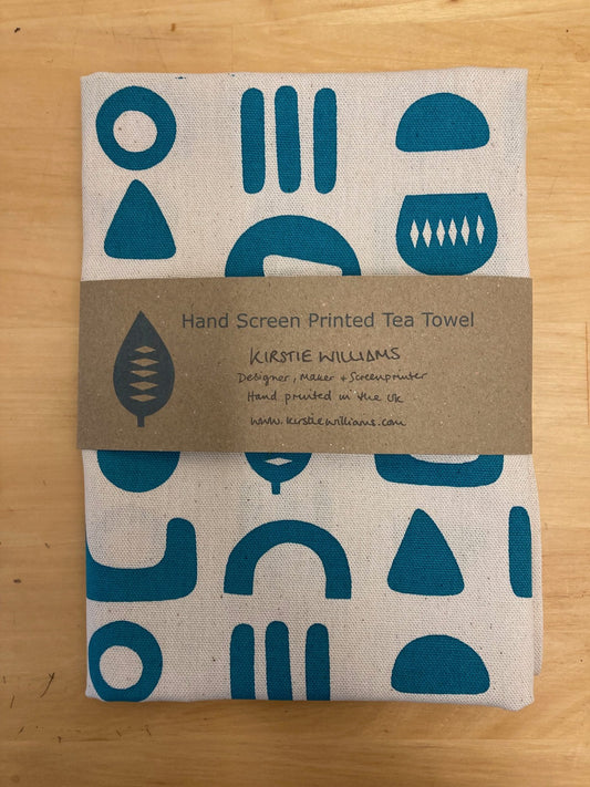 Geometric Screen Printed Tea Towel by Kirstie Williams