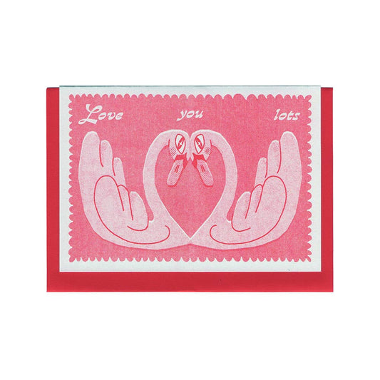 Love Swans  - A6 Riso Greetings Card  