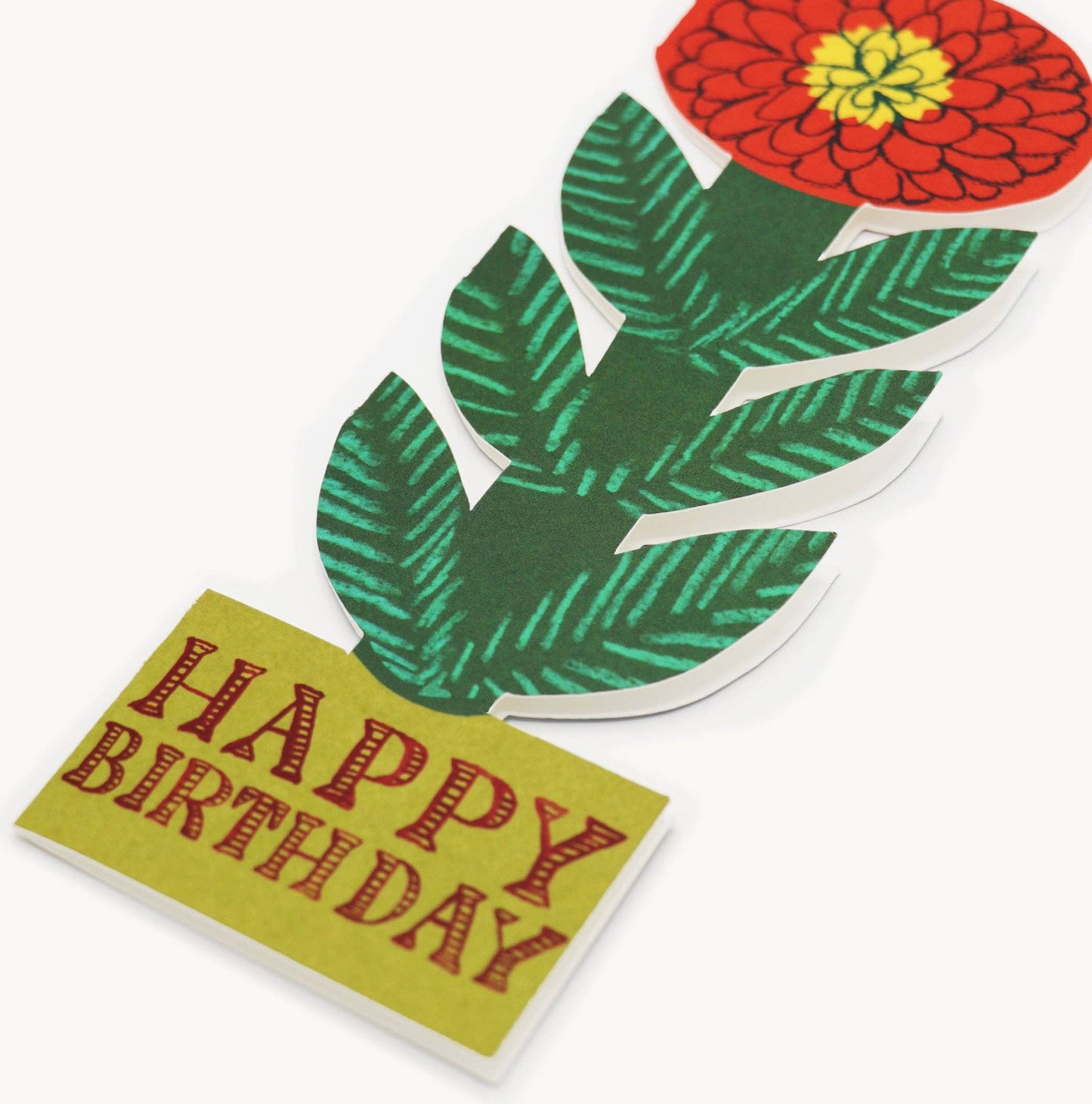 Cheery Red Flower, Happy Birthday Card