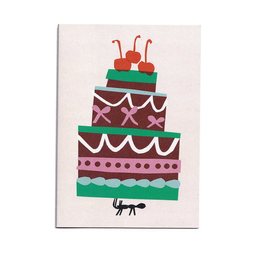 Ant Birthday Cake Greeting Card by Cait McEniff