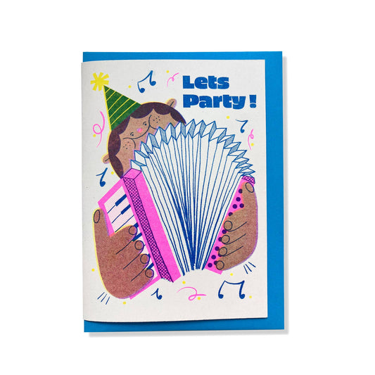 Lets Party - A6 Riso Greetings Card  
