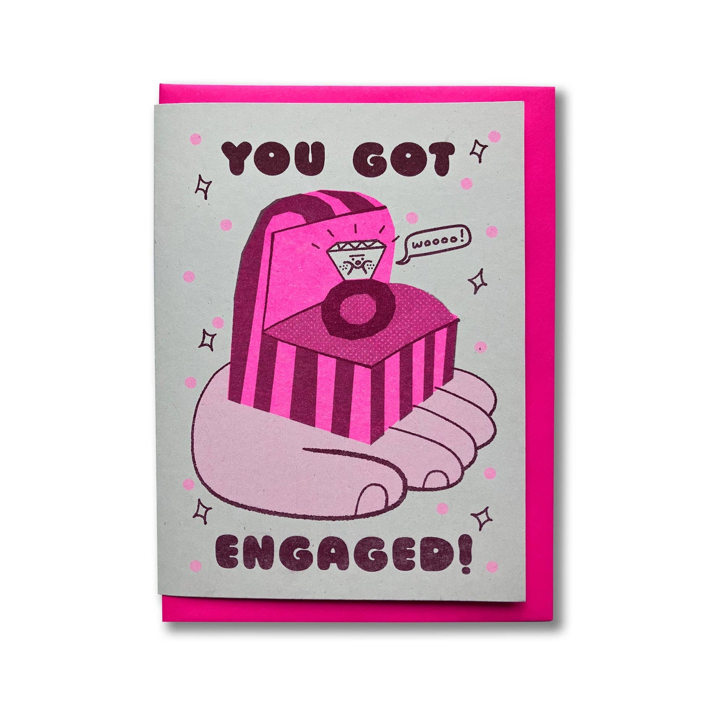 You got engaged! Riso Greetings Card  