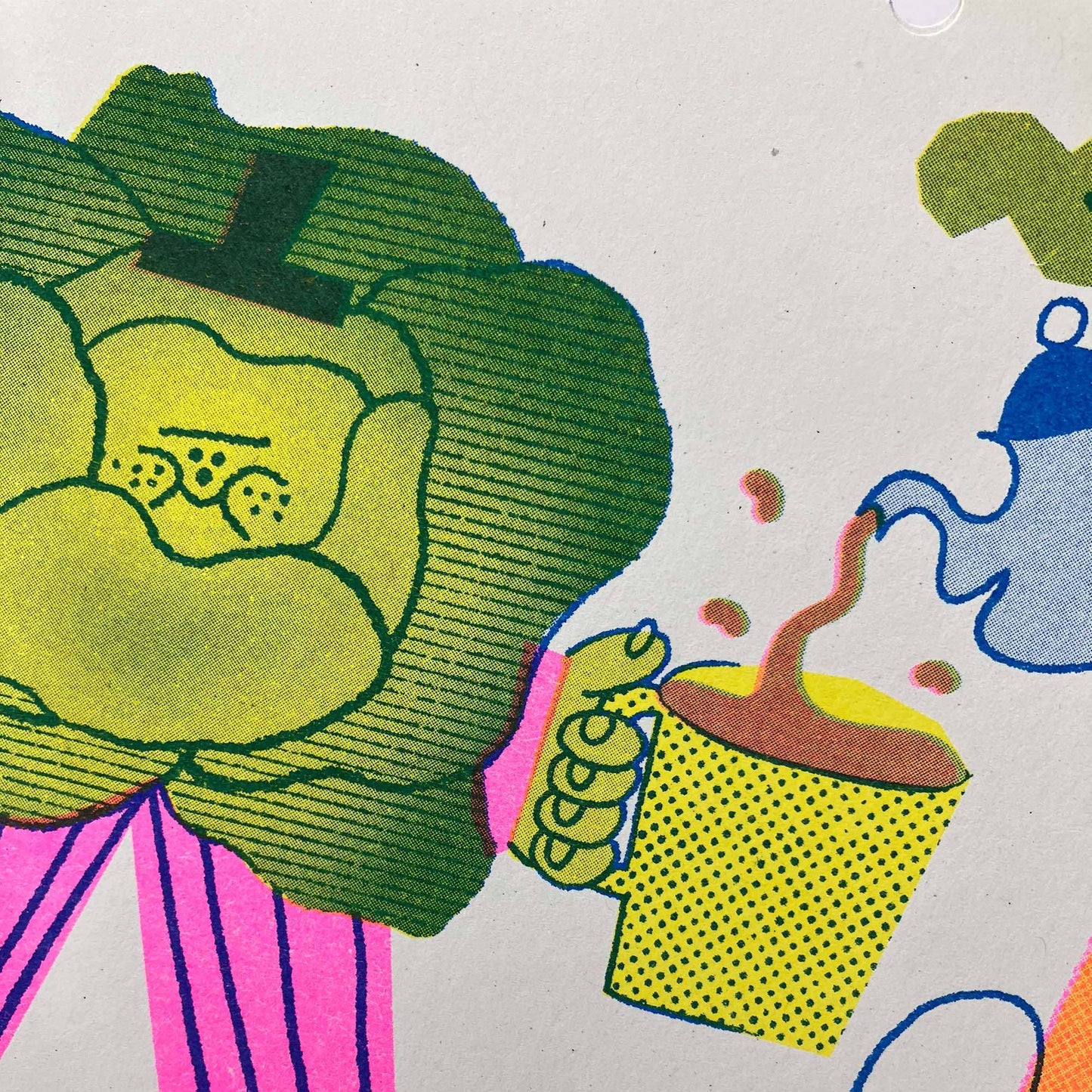 2026 Seasonal Fruit and Veg Risograph Calendar by Rebecca Buchanan