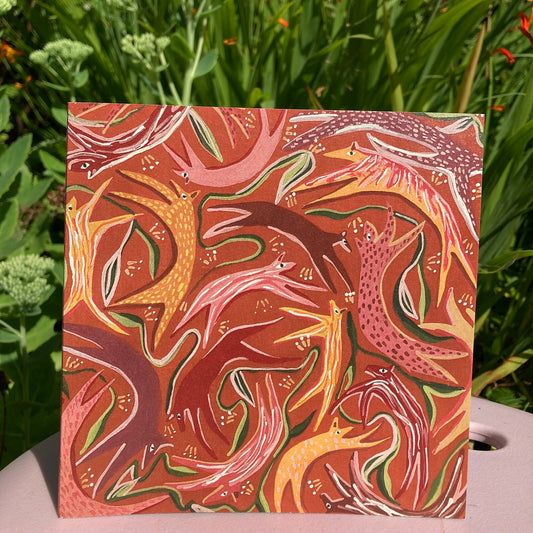 Autumnal Creatures Greetings Card by Joy Rooney