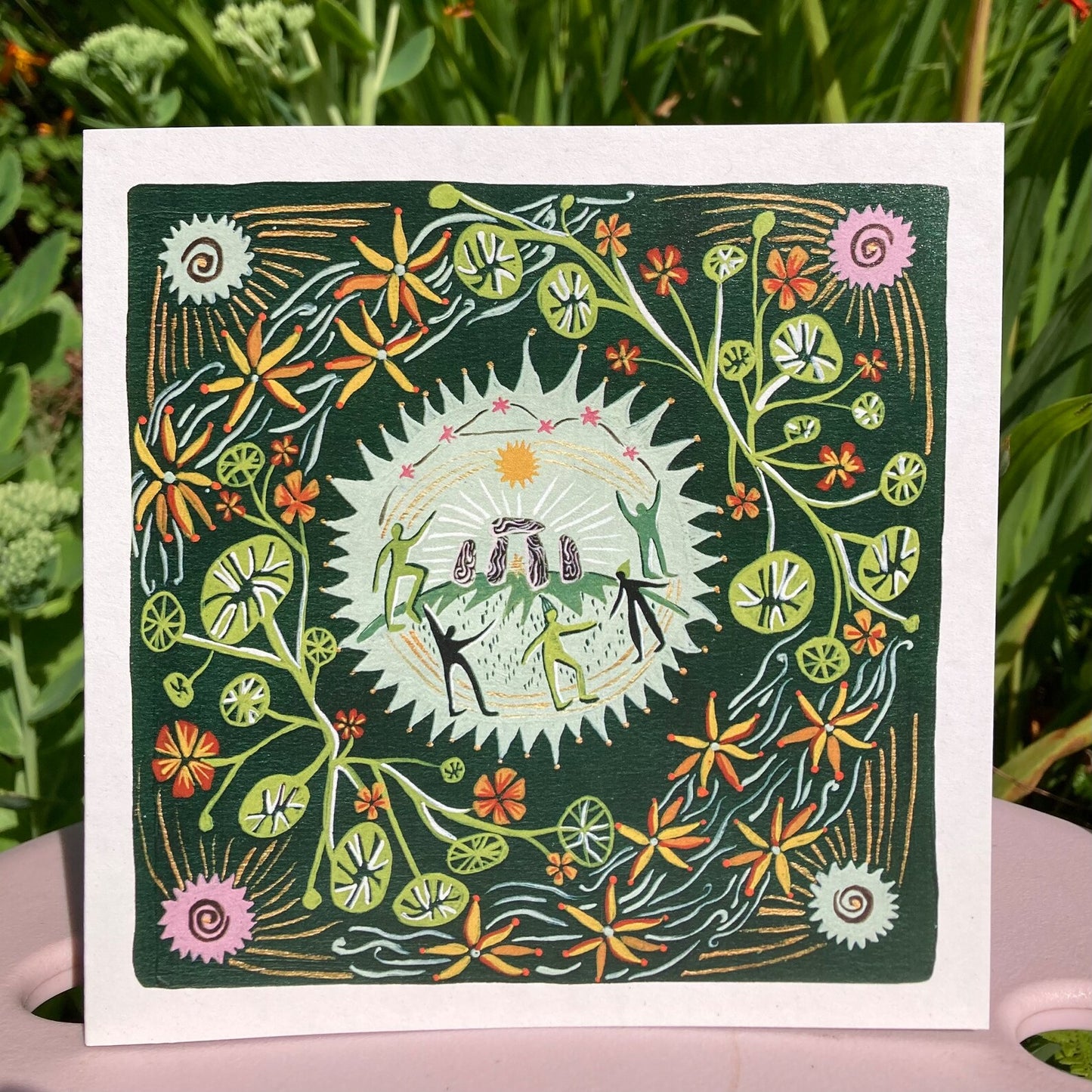 Sun Worshipper Greetings Card by Joy Rooney