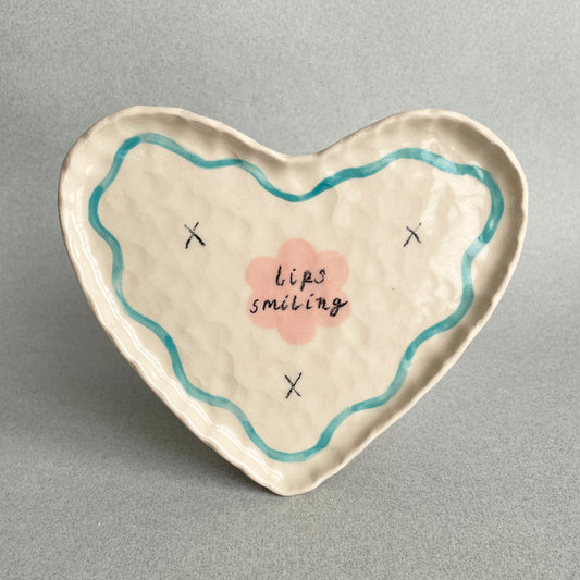 lips smiling Heart Plate