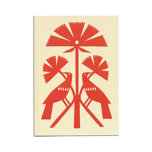 Red Papercut Bird Greeting Card by Cait McEniff