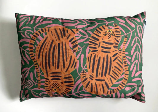 Tiger Print Cushion by Jenna Lee Alldread