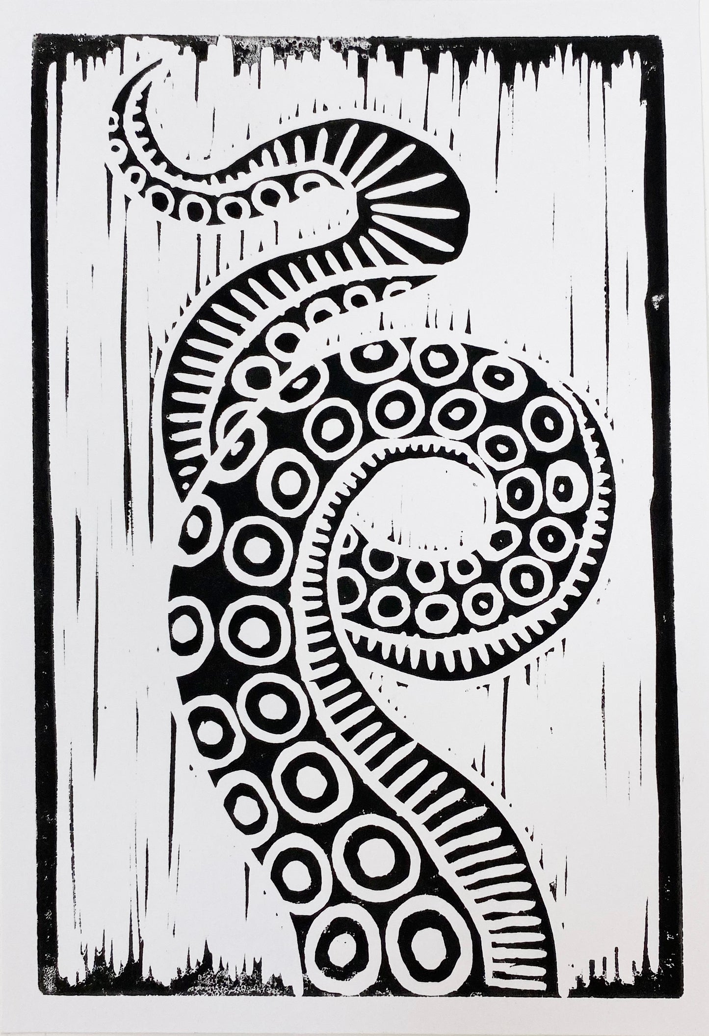 Tentacle Lino Cut by Drop Dead Arts and Crafts