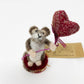 Felt Mouse with Heart Balloon by Helen Riddle.