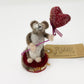 Felt Mouse with Heart Balloon by Helen Riddle.