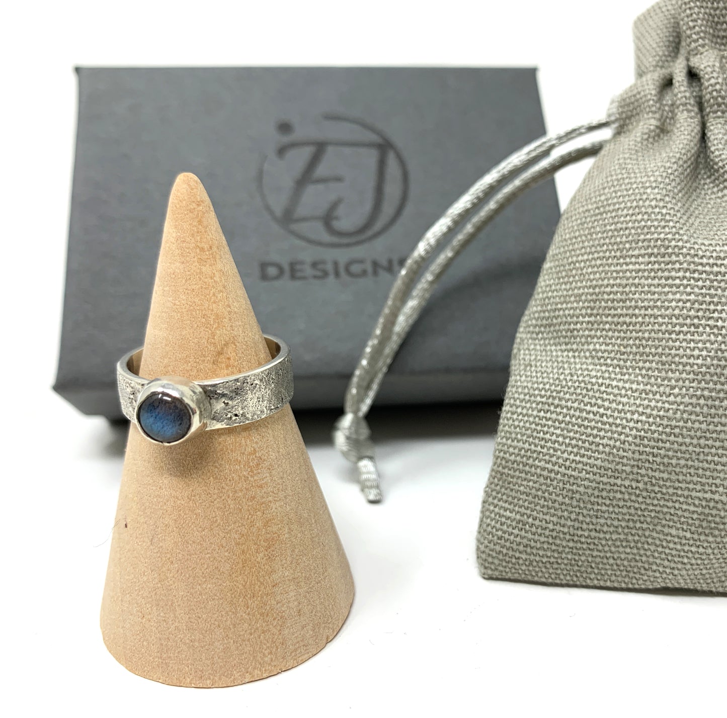 Chunky Silver Ring with Stone by Elizabeth James Designs