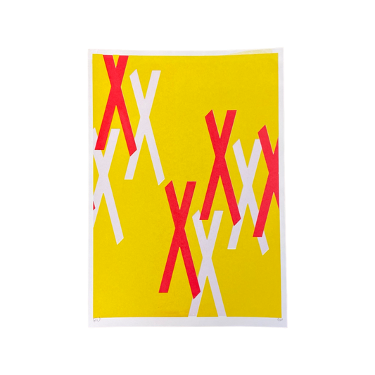 Abstract Screen Print in Yellow by Ellie Way