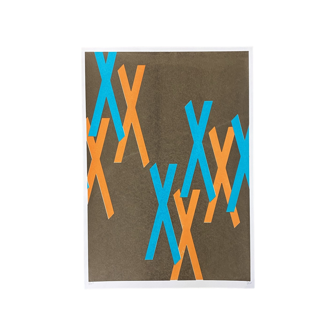 Abstract Screen Print in Brown by Ellie Way