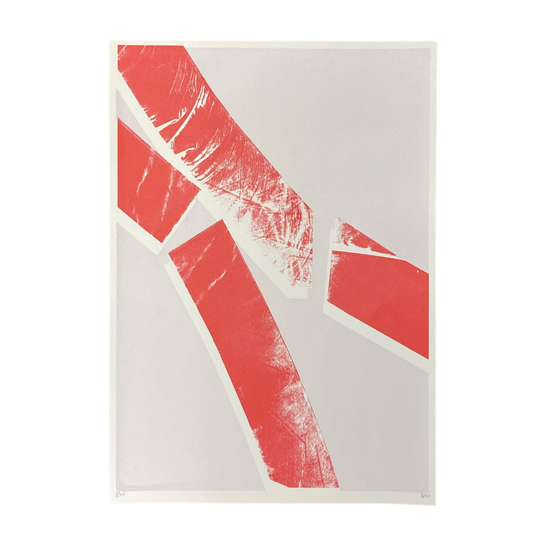Abstract Screen Print in Red by Ellie Way