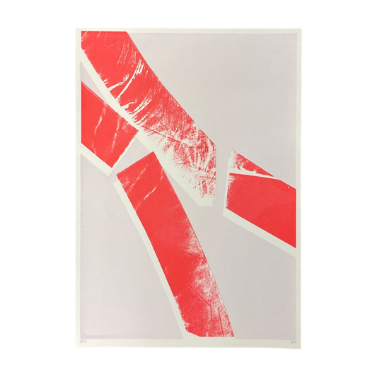 Abstract Screen Print in Red by Ellie Way