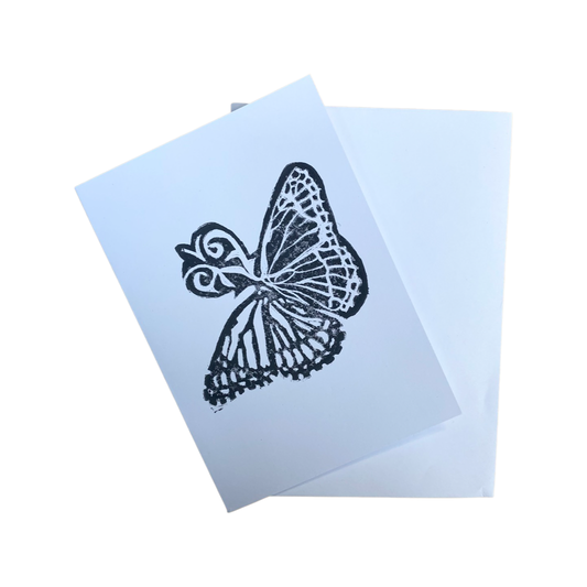 Hand Printed Butterfly card by Ranya Abdulateef