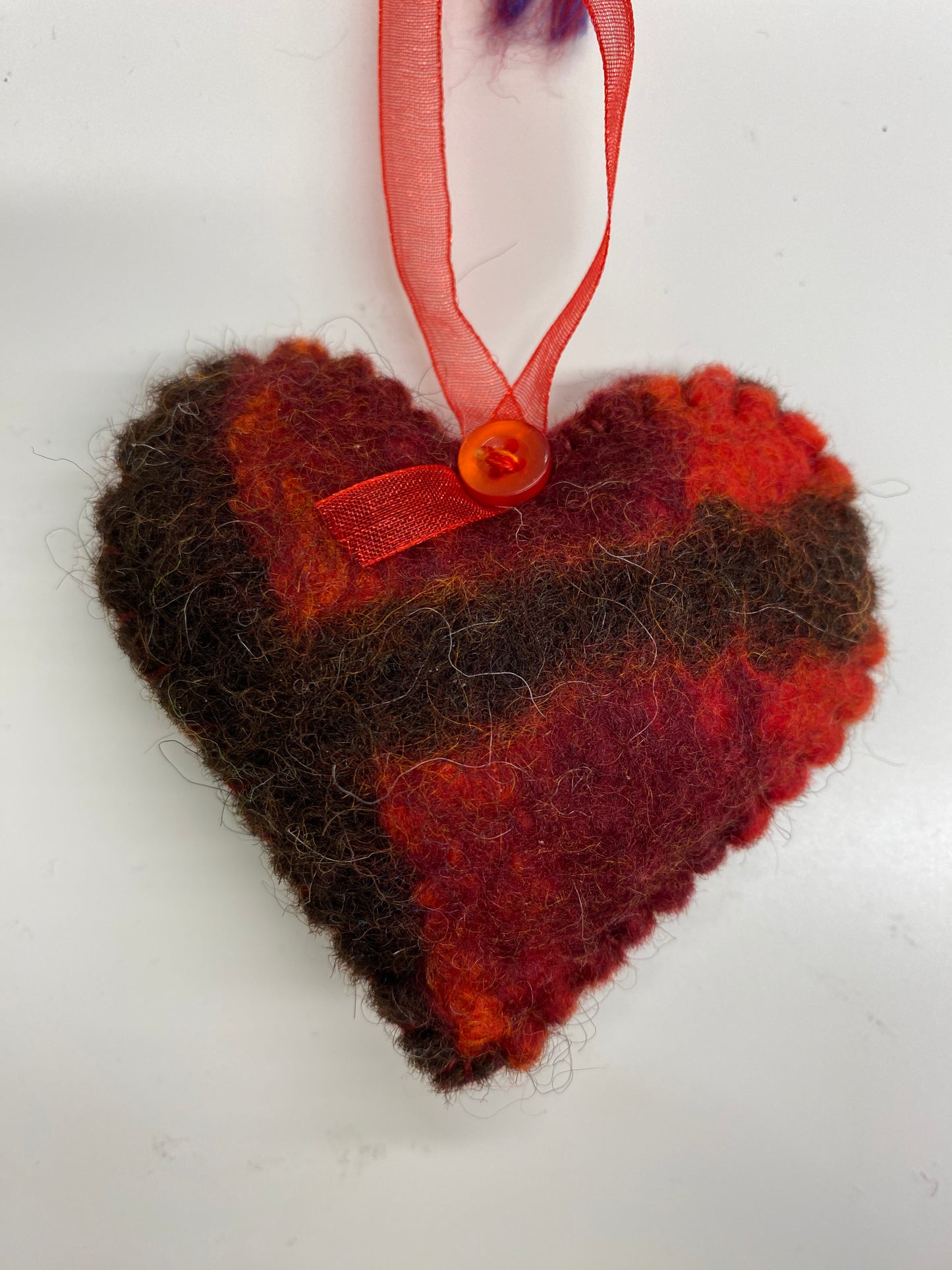 Hand Felted Heart Decoration by Helen Riddle