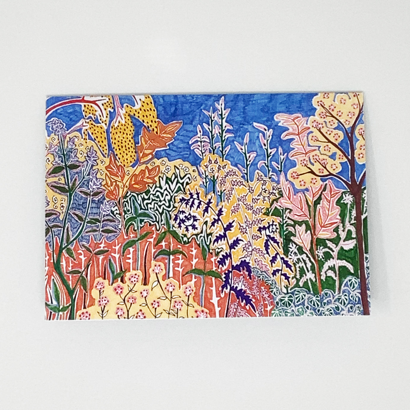 Psychedelic Garden Greetings Card by Joy Rooney