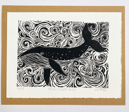 Blue Whale Print by LDMDesign