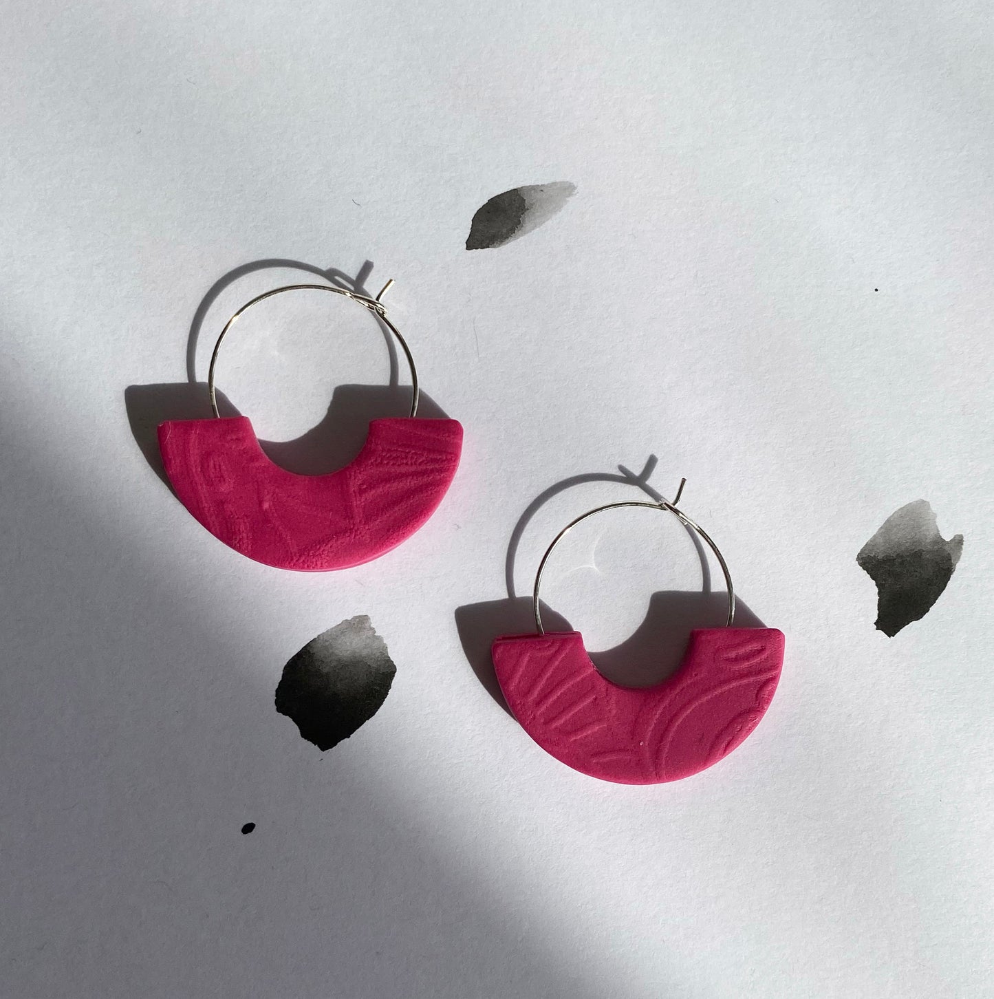 Hoop Earrings in Pink by Miss Maisie Makes