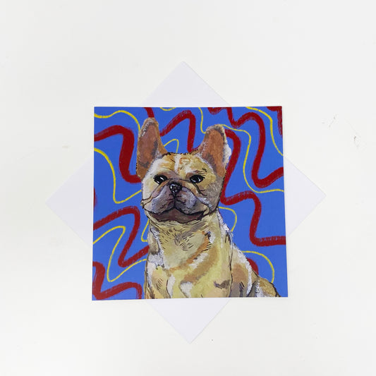 Frenchie Greetings Card by Ruby